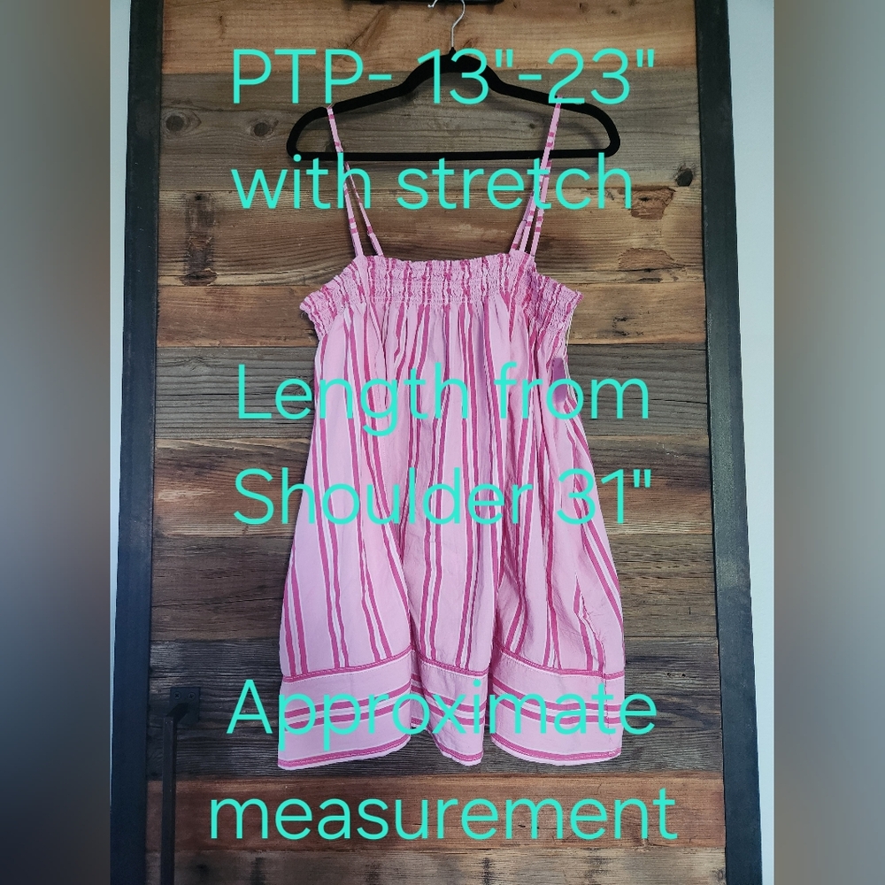 NWT Free People Pink Striped Tank Top Pajama Party Tunic SIZE L - Picture 8 of 8